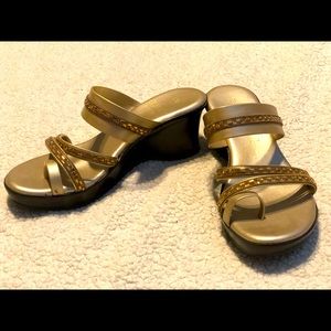 Italian Shoemakers - Gold Wedge Sandals
